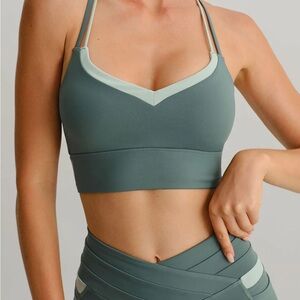 Sage Green X Cross Sports Bra - Light Support